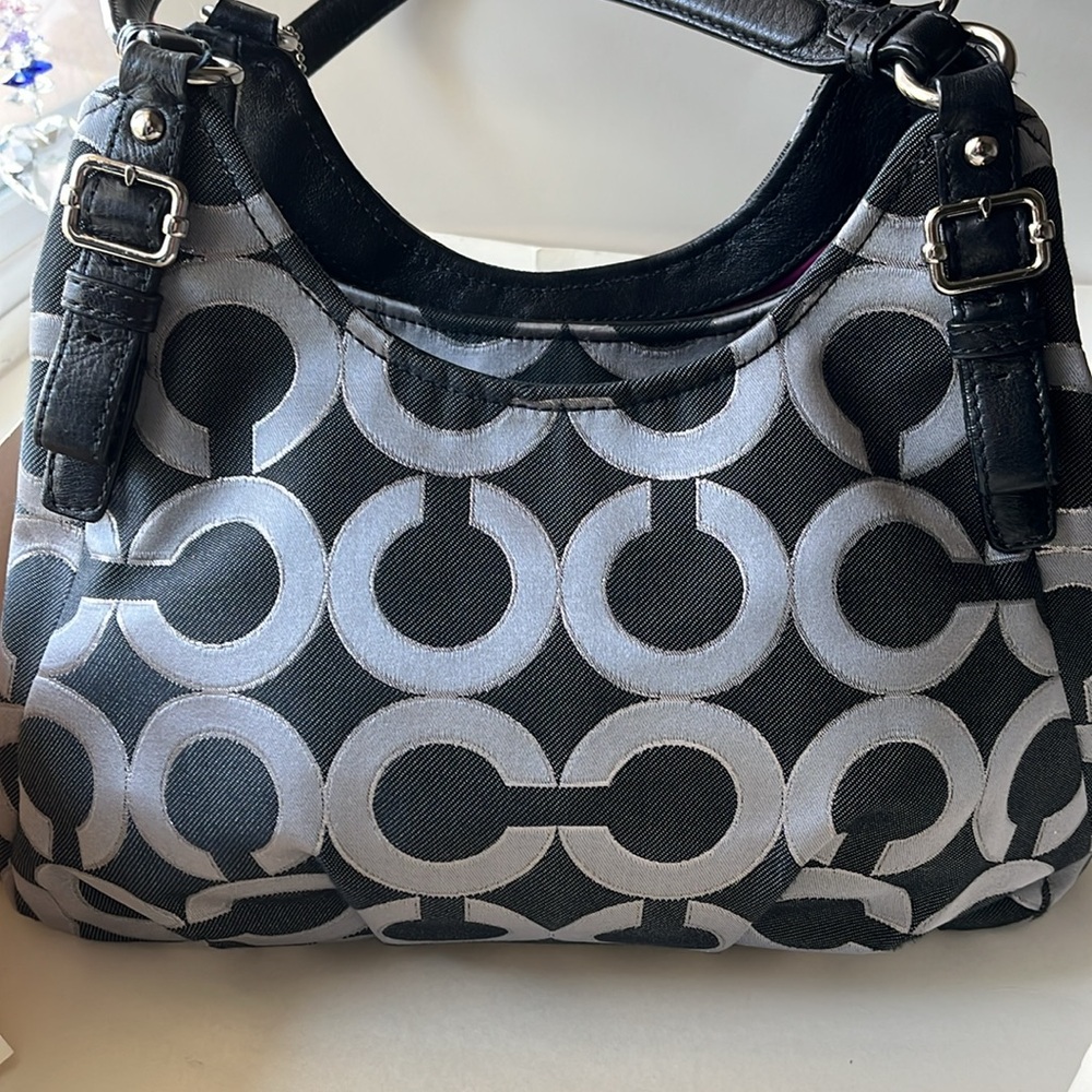 Authentic Coach Bag, OP Art Coach Signature Logo Purse, Vintage Rare Y2K EUC - Picture 8 of 15